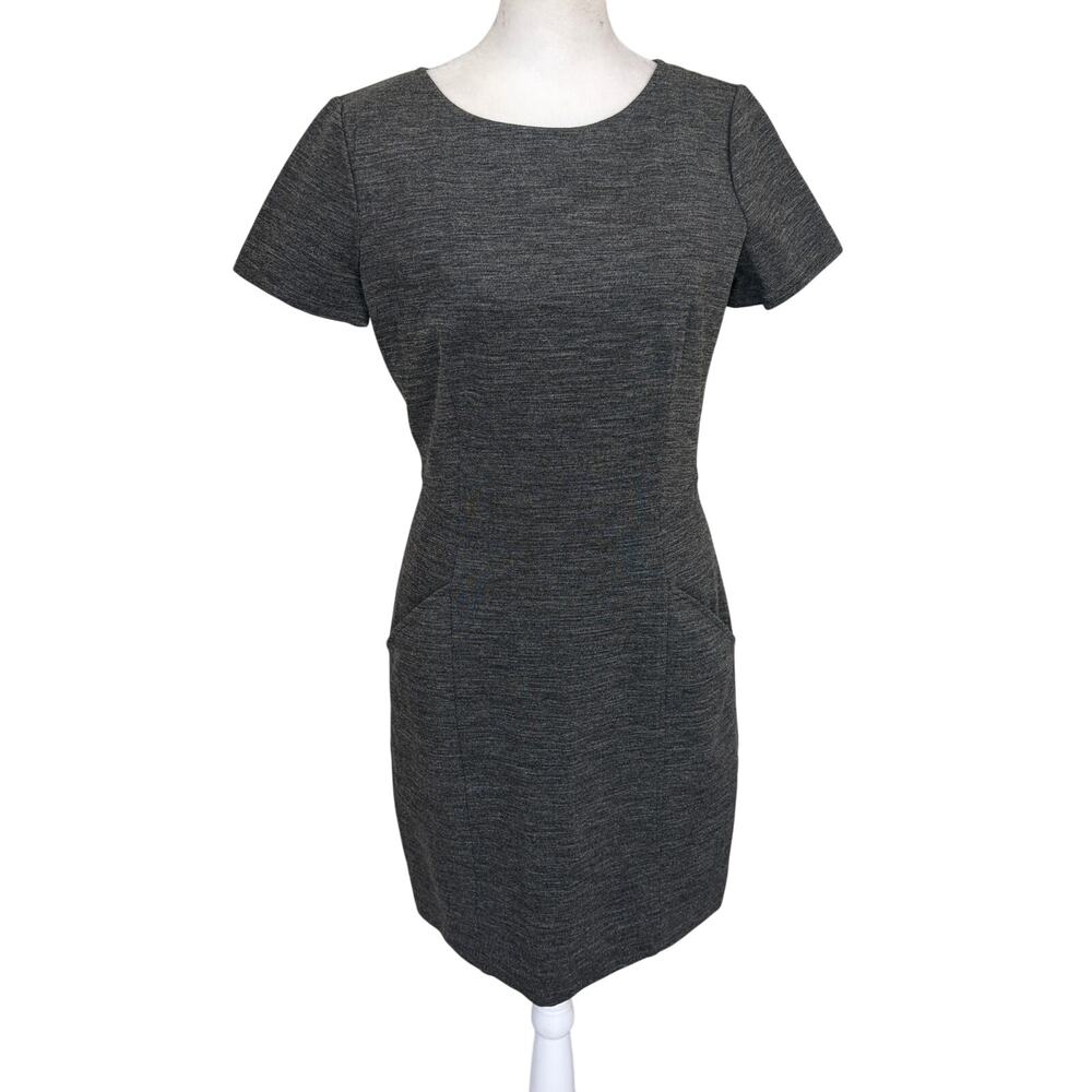 Theory Nuriana Gray Classic Short Sleeve Sheath Knee Length Dress Womens Size 6